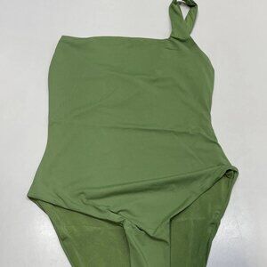 WeWoreWhat One‑Shoulder One‑Piece Swimsuit – Court Green – Size S – NWT